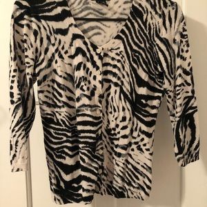 New York & Company zebra print cardigan